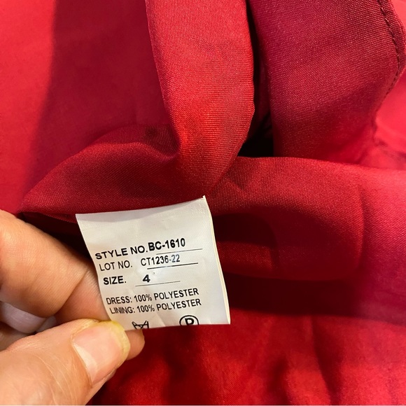 Bari Jay Long Red Dress Size 4 - Picture 8 of 8